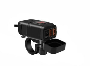 SHEAWA�o�C�NUSB�d��USB�[�d��QC3.0USB2�|�[�g�d���v�h���J�o�[�d��ON/OFF�X�C�b�`QuickCharge3.0�n���h���Ɏ��t���\