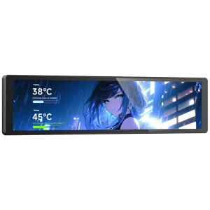 Jungle Leopard 9.16 �C���` �t���~�j�T�u���j�^�[�APC �P�[�X�Ή�|1920*480 IPS �𑜓x �J�X�^�}�C�Y�\�ȉ��x�\���X�N���[��|USB Type-C 9 �s���}�U�[�{�[�h�ڑ��AWindows ���ڃm�[�g PC