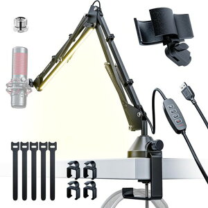 CACENCANML-06�}�C�N�A�[���}�C�N�X�^���h���LED���C�g�t���f�X�N���C�g�A�[�����C�gled�ڂɗD�����d���F�E���F�E�����F�}�C�N�u�[���A�[��3/8�h-5/8�h�ϊ��l�W�t��