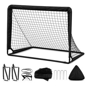 Ginrum サッカーゴール 折りたたみ式 125x95cm 子供用 室内 屋外兼用 ポータブルフットサルゴール シュート練習 自主練習 トレーニング用 簡単収納 収納袋付き キッズ 誕生日 プレゼント