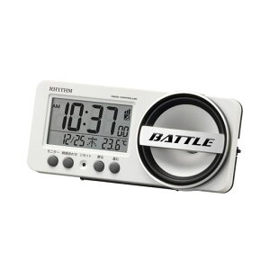 ���Y��(RHYTHM) �剹�� �ڊo�܂����v �d�g���v �d�q�� �A���[�� �o�b�N���C�g�t�� �f�W�^�� ���^ [�t�B�b�g�E�F�[�u�o�g��241] �z���C�g 6.1x13.2x5.8cm 8RZ241SR03