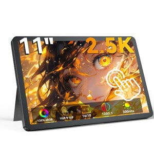���o�C�����j�^�[11�C���`2.5KUPERFECT���o�C���f�B�X�v���C136%sRGB�L�F��2560*1600P������16:10�|�[�^�u�����j�^�[�y��480g10�_�^�b�`�p�l������IPS�p�l��300nitsHDRVESA�Ή�