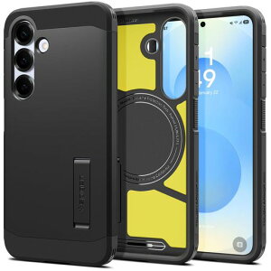 Spigen�y�n��18�N�̋Z�p�́zGalaxyS25�P�[�XMagSafe�Ή��}�O�l�b�g���ڃX�^���h�t���}�b�g�ϏՌ��ČRMIL�K�i�^�t�E�A�[�}�[(AI)�E�}�O�t�B�b�gACS09008(�}�b�g�E�u���b�N)