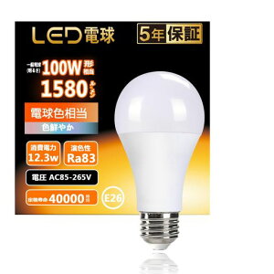 LED�d��E26����12.3W100W�`����1580��-�������P�x�d���F�����L�z���^�C�v�����F�ȃG�l�`���Ή���ʓd�������s��1��(�d���F)