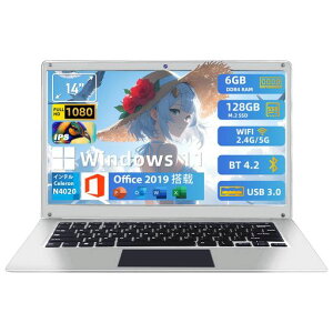 YijowiOffice2019���ڃm�[�g�p�\�R��14�^1920x1080IPS�t��Win11Pro�E�F�u�J�����t�����^�m�[�gPC�C���e��Celeron�v���Z�b�T�[/6GB������/SSD128GB2.4g&5g