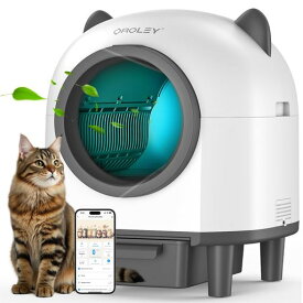 OROLEY猫自動トイレ猫トイレ自動猫トイレ自動自動トイレ猫猫自動トイレ自動猫トイレ自動清掃アプリ操作対応多頭飼いOK静音猫トイレ消臭アロマ付きニオイ漏れ防止9種センサー搭載大容量…