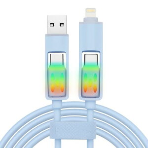 aceyoon4in1USBC�[�d�P�[�u���}���`1.2m�ő�240WPD�}���[�d���C�g�j���OUSBAUSBC�Ή�RGB����LED���C�g�t���V���R�[���O�w�����f�[�^�]��foriPhone17forGalaxy