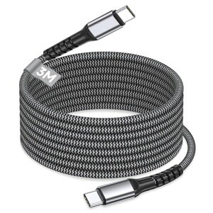 iPhone �[�d�P�[�u�� �^�C�vc 3m, USB C�P�[�u�� 3m PD3.0�Ή� 100W/5A �^�C�vc �P�[�u�� ���}���[�d USB C to USBC ���σi�C�����҂� �f���h�~ 480Mbps�̍����f�[�^�]�� Type-C �[�d�R�[�h