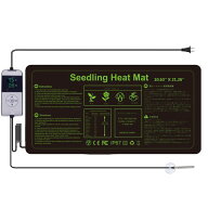 植物 ヒートマット 27X54CM 21W 室内園芸用 10°C~45°C温度調節 0~24タイマー機能 IP67 防水難燃 育苗用…