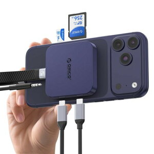 ORICO�}�O�l�b�g���J�[�h���[�_�[Magsafe�Ή��^�C�vcsd�J�[�h���[�_�[TF/SD�J�[�h3.0�����ǂݎ��3.5mm�I�[�f�B�I�|�[�g100WPD�}���[�dUSB-C5Gbps�����]��iphone�J�[�h���[�_�[
