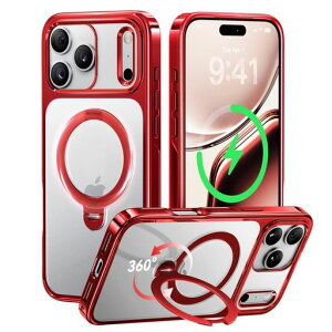 �y�����ʂ�㎿���E��_360°��]�zCASEKOOiPhone17ProMax�p�P�[�X�N���A�ČRMIL�K�i�t�B�b�g��MagSafe�Ή��ő�25W�}���[�d�Ή����c�����p�x���ݒ��ϏՌ����ϋv�����b�v�z�[���t���������ϖh�~