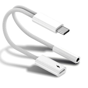 JUCKIER2in1USBTypeCto3.5mm�ϊ��A�_�v�^DAC�����C���z���W���b�N�ϊ��[�d���Ȃ��特�y�Đ��\PD60W�����[�d�����g�p�ʘb/���ʒ��ߑΉ�iPhone16/15ProMax/Galaxy