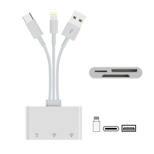 �y2026MFi�F�ؕi�z3in1iPhoneSD�J�[�h���[�_�[Lightning/USB-C/USB-A�����o�����]��OTG�Ή��v���O&�v���CSD/TF/xD�Ή��ʐ^/����/���y�ۑ��f�[�^�ڍs