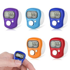 サムコス数取り器カウンター小型デジタルカウンターLED電子指カウンター計数器リセット可能数字表示交通量人数など数の調査に5色5個入り