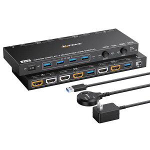 ANXQQ 8K KVM �X�C�b�` HDMI�A2 ��̃��j�^�[�� 2 ��̃R���s���[�^�[�����L�A�V�����A�b�v�O���[�h KVM ���[�h/USB ���[�h���T�|�[�g�AUSB 3.0 �|�[�g�t�� HDMI �X�C�b�`���[�A�L�������R���Ɠd���c