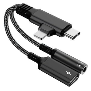 TopamzTypeC/Phoneto3.5mm�C���z���ϊ��A�_�v�^�[4in1�y�V���z�݌v�zDAC����PD�}���[�d�Ɖ��y�Đ������Ή��ʘb/���ʒ����\
