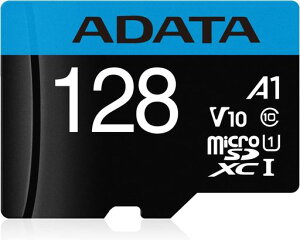 ADATA microSD �J�[�h 128GB microSDXC UHS-I CLASS10 A1�Ή� SD�ϊ��A�_�v�^�[�t�� AUSDX128GUICL10A1-RA1
