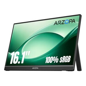 ARZOPA 16.1�C���` ���o�C�����j�^�[ ���� �t��HD IPS����� 100%sRGB �u���[���C�g�y�� �����X�^���h�t ���^ �y�� �e�����[�N/PS5/Switch/PC�Ή� Type-C/HDMI Z1C