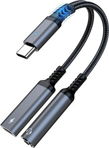 GUROYI�^�C�vC�C���z���ϊ��P�[�u��3.5mm�C���z���ϊ�PD60W�}���[�d2in1Type-C�C���z���W���b�N�[�d�A�_�v�^��҃P�[�u�����ϋv�i�C�����҂ݏ[�d���Ȃ��特�ʒ���Hi-Fi�����Đ�32bit