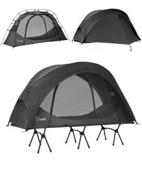 VIDALIDOソロテント1-2人用キャンプテント自立式コットテントTC通気防風軽量簡易テント2点セットカーキー(インナーとフライシート)