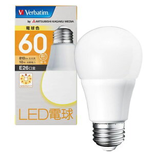 Verbatim �o�[�x�C�^�� LED�d�� �N�`�K�lE26 �d���F(���邳60W����) LDA10L-G/V3