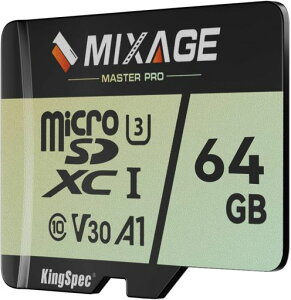 MIXAGEMicroSDXC�J�[�h64GBUHS-IU3V30A1C10�ő�Ǎ�175MB/s����110MB/s4K�������Ή��X�}�z/�Q�[���@/�h���C�u���R�[�_�[/�A�N�V�����J�����p