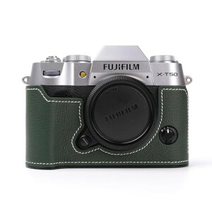 CLC handmade �Ή� Fuji �x�m X-T50 ��p �J�����P�[�X �J�����J�o�[ �J�����o�b�O �{�v ���w���v�{��+���^���x�[�X�v���[�g3-in-1�f�U�C�� (Green)