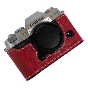 Fuji X-T50 �J�����P�[�X�yCLChandmade�z�Ή� Fuji X-T50 ��p �J�����P�[�X �J�����J�o�[ �J�����o�b�O �{�v/Fuji X-T50 �J�����ی�P�[�X ���w���v�{��+���^���x�[�X�v���[�g (China Red)