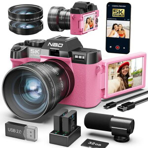 NBD5K6400����f�f�W�^���J�����yWi-Fi�ƃA�v������z16�{�Y�[����჌�t�J����180°�t���b�v�X�N���[��|�I�[�g�t�H�[�J�X�E��Ԃ�␳|�}�N��+�L�p�����Y&�E�F�u�J�����@�\|64GB