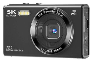 YULINJIA�f�W�^���J����5K�f�W�J���X�}�z�ɑ����WIFI�]���@�\7200����f64GB�}�C�N��SD�J�[�h�t���I�[�g�t�H�[�J�X�@�\16�{�f�W�^���Y�[��LED���C�g�E�F�u�J����2.8�C���`�f�C�X�v���C�o�b�e�c