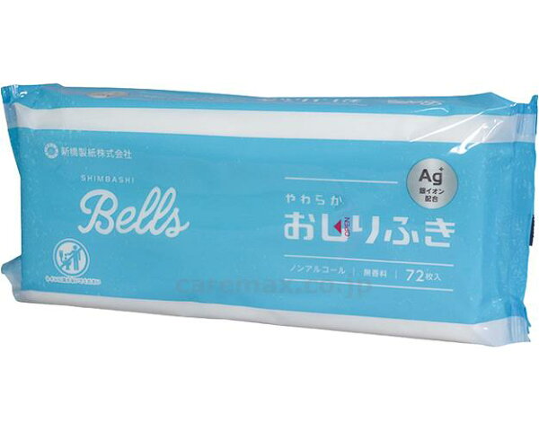 SHIMBASHI　Bells（シンバシベルズ）　おしりふき / 900-09135　72枚入×20袋 [新橋製紙]
