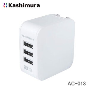 �J�V���� USB-A 3�|�[�g���� AC-3USB-3.6A WH AC-018