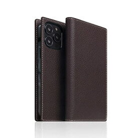 ☆SLG Design Full Grain Leather Case for iPhone 14 Pro ブラウンクリーム 手帳型 SD24328i14PBC