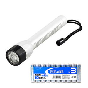 ��YAZAWA 6LED�t���b�V�����C�g + �A���J�����d�r �P3�`10�{�p�b�N�Z�b�g LL38PW+HDLR6/1.5V10P