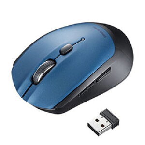 ☆サンワサプライ ワイヤレスブルーLEDマウス 5ボタン ブルー MA-WB509BL
