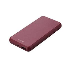 ☆エレコム モバイルバッテリー/リチウムイオン電池/薄型/15W/10000mAh/Type-C1ポート/USB-A1ポート/レッド DE-C38-10000RD