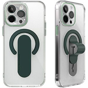 ��momo stick �����X�e�B�b�N Mag Grip �����Y�K�[�h��̌^�N���A�P�[�X for iPhone 15 Pro Max �_�[�N�O���[�� MMS25327i15PM