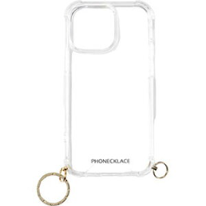 ��PHONECKLACE �t�H���l�b�N���X �X�g���b�v�p�����O�t���N���A�P�[�X�@for iPhone 15 Pro Max�@�S�[���h�`���[�� PN25605i15PM
