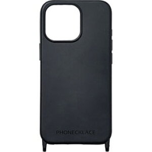 ��PHONECKLACE �t�H���l�b�N���X �X�g���b�v�z�[���t���V���R���P�[�X for iPhone 15 Pro Max�@�u���b�N PN25607i15PM