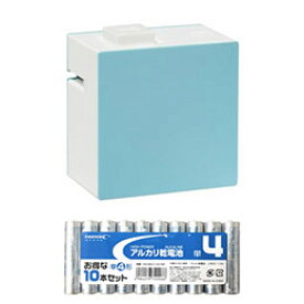 ☆KING JIM ラベルプリンター テプラLite ブルー + アルカリ乾電池 単4形10本パックセット LR30BL+HDLR03/1.5V10P