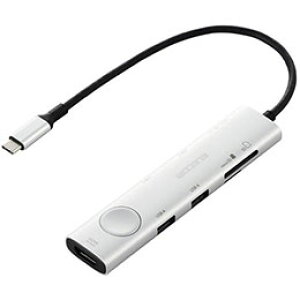 ☆エレコム Type-Cドッキングステーション PD対応 USB-A×2 USB-C×3 HDMI(4K60Hz) SD+microSD シルバー DST-S080BPSV