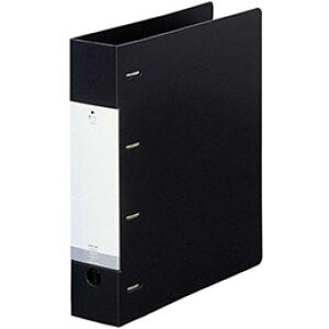 ☆LIHIT LAB. リクエスト D型リングファイル A4S 4穴 ブラック G1280-24-BK