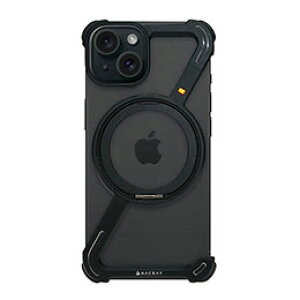 ☆HACRAY ハクライ 360 RingStandバンパー for iPhone15 アルミ・ブラック HR26881i15