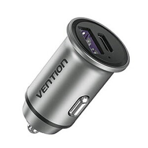 ��VENTION �J�[�`���[�W���[ 2-Port USB-A + USB-C(30W/30W) �O���[ FF-8890