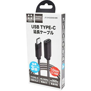 {gXgeNmW[ USB3.1 Type-CP[u 3m PD100W/4K60Hzo͑Ή JT-31CCEX30-BK