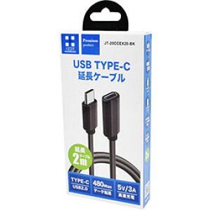 {gXgeNmW[ Type-CP[u 2m USB2.0Ή 5V/3A[dE480Mbps]Ή JT-20CCEX20-BK