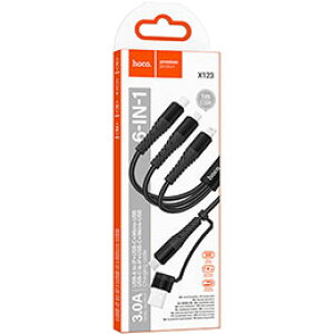 hoco. X123 6 in1P[u vo5V/3A܂ł̓[d\ X123-ACMCL-BK