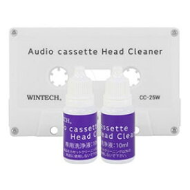 ☆WINTECH カセットヘッドクリーナー 湿式 磁気ヘッド及びピンチローラーをクリーニング 乾式としても使用可能 CC-25W
