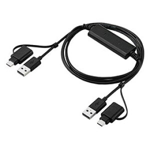 ���G���R�� USB Type-C(TM)�ϊ��A�_�v�^�[�t�������N�P�[�u��(USB2.0) �u���b�N UC-TV7BK
