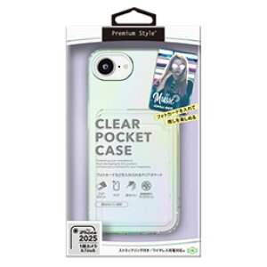 ��PGA iPhone 16e�p �N���A�|�P�b�g�P�[�X �ʐ^��X�e�b�J�[��w�ʂ̃|�P�b�g�ɓ���ăA�����W�\ �I�[���� PG-25KCTP02AR